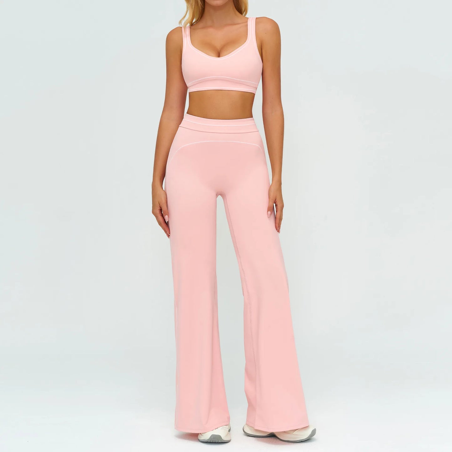 Yoga Set 2 Pieces Women Tracksuit Workout Outfits Fitness Sportswear Gym Clothes High Waist Leggings Sports Bra