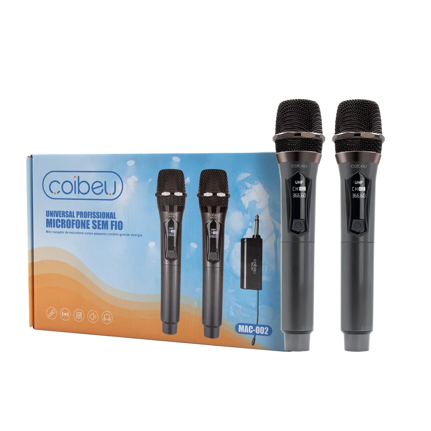 * 2 Microphone, Professional Wireless Microphone, karaoke, Professional Wireless Microphone, Free Shipping, Dual UHF Wireless, Dinamico