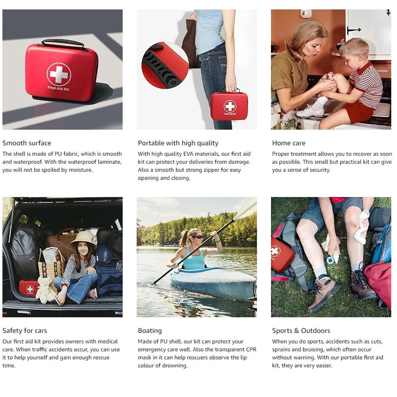 38pcs essential first aid kit for home, camping and hiking, suitable for home, camping, hiking, travel, first aid medical kit