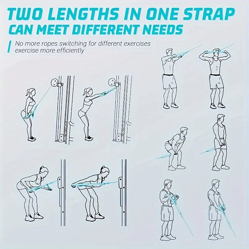 1pc Biceps Triceps Rope Training Double Ended Tension Rope Big Bird Fitness Accessories Webbing Downward Pressure Face Pull Rope