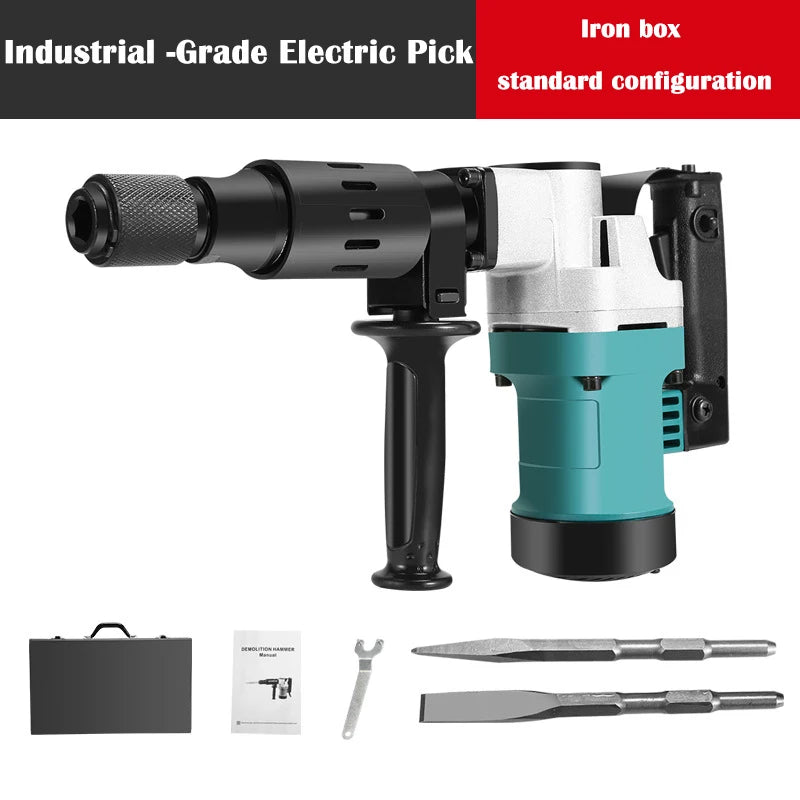 Heavy Duty Electric Hammer, Single Use Light, Electric Pick Wall Demolition, Water Electricity Installation, Concrete Grooving,