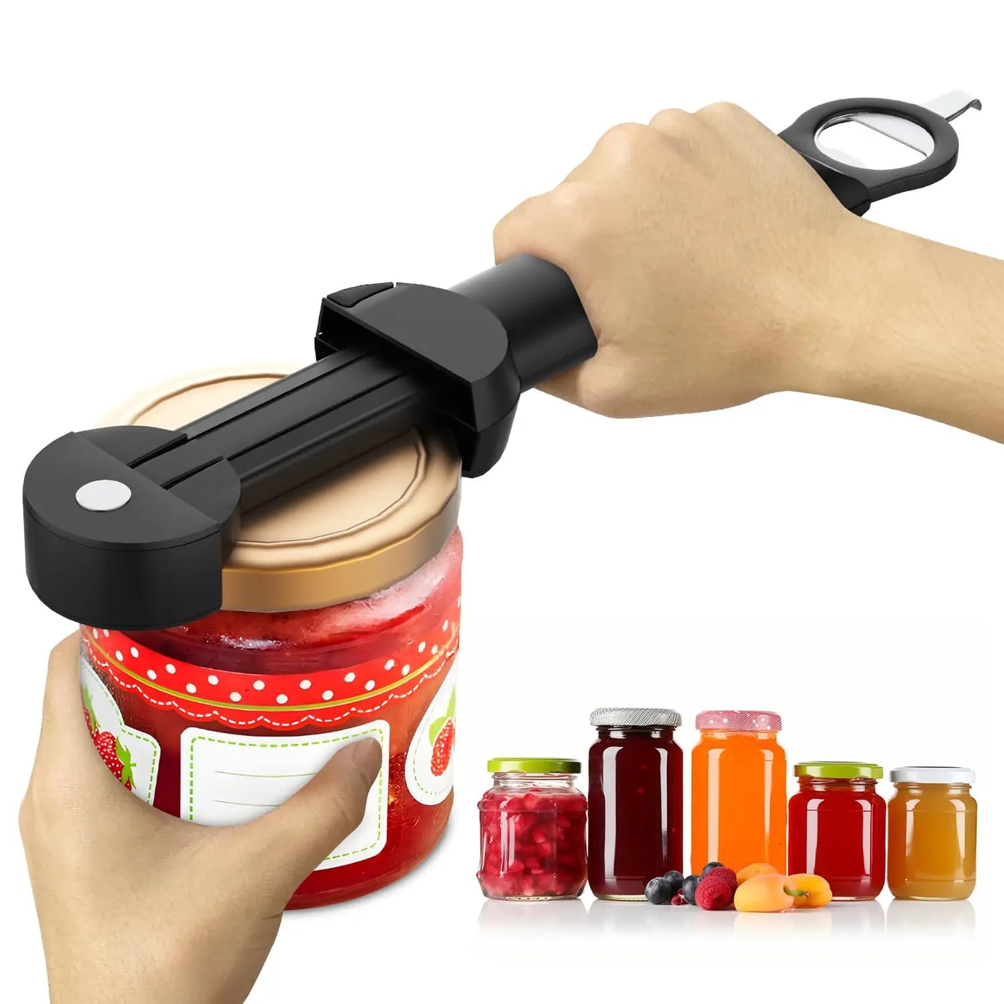 Jar Opener Bottle Opener Multifuction Retractable Magnetic Can Opener Kitchen Gadgets for Weak Hands and Seniors with Arthritis
