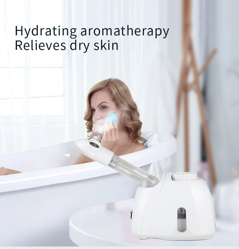 Ozone Facial Steamer Warm Mist Humidifier for Face Deep Cleaning  Home Spa Skin Care Whitening