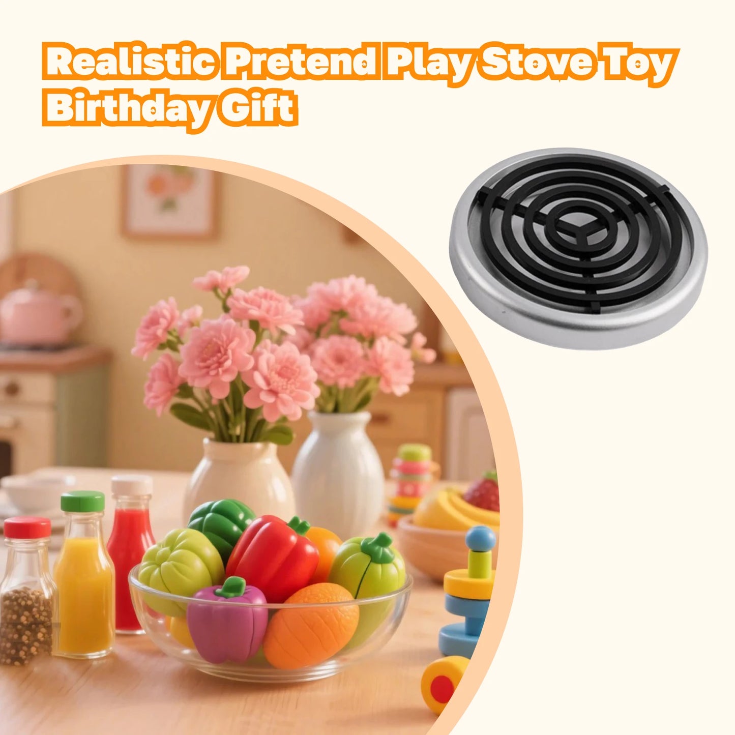 Kitchen Stovetop Toy Playset Educational Versatile Gift Role Playing Mini Play Pretend Play Kitchen Toy for Girls Boys Gifts