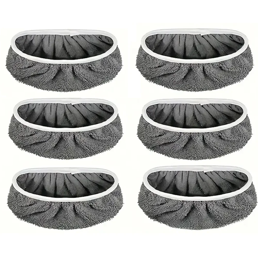 6Pcs Reusable Mop Replacement Pads: Washable, Durable and Highly Absorbent for Dry and Wet Cleaning.