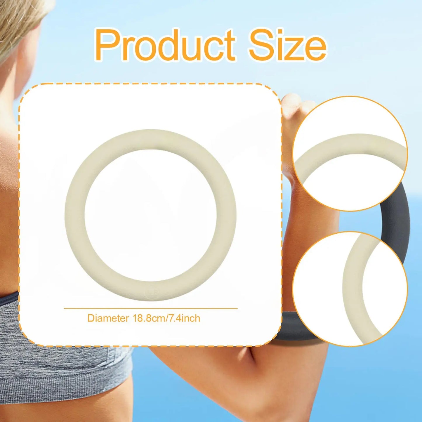Weight Ring Workout Equipment Kettlebell Portable Practice Non Slip 5lb for Pilates Strength Training Yoga Exercise Home Fitness