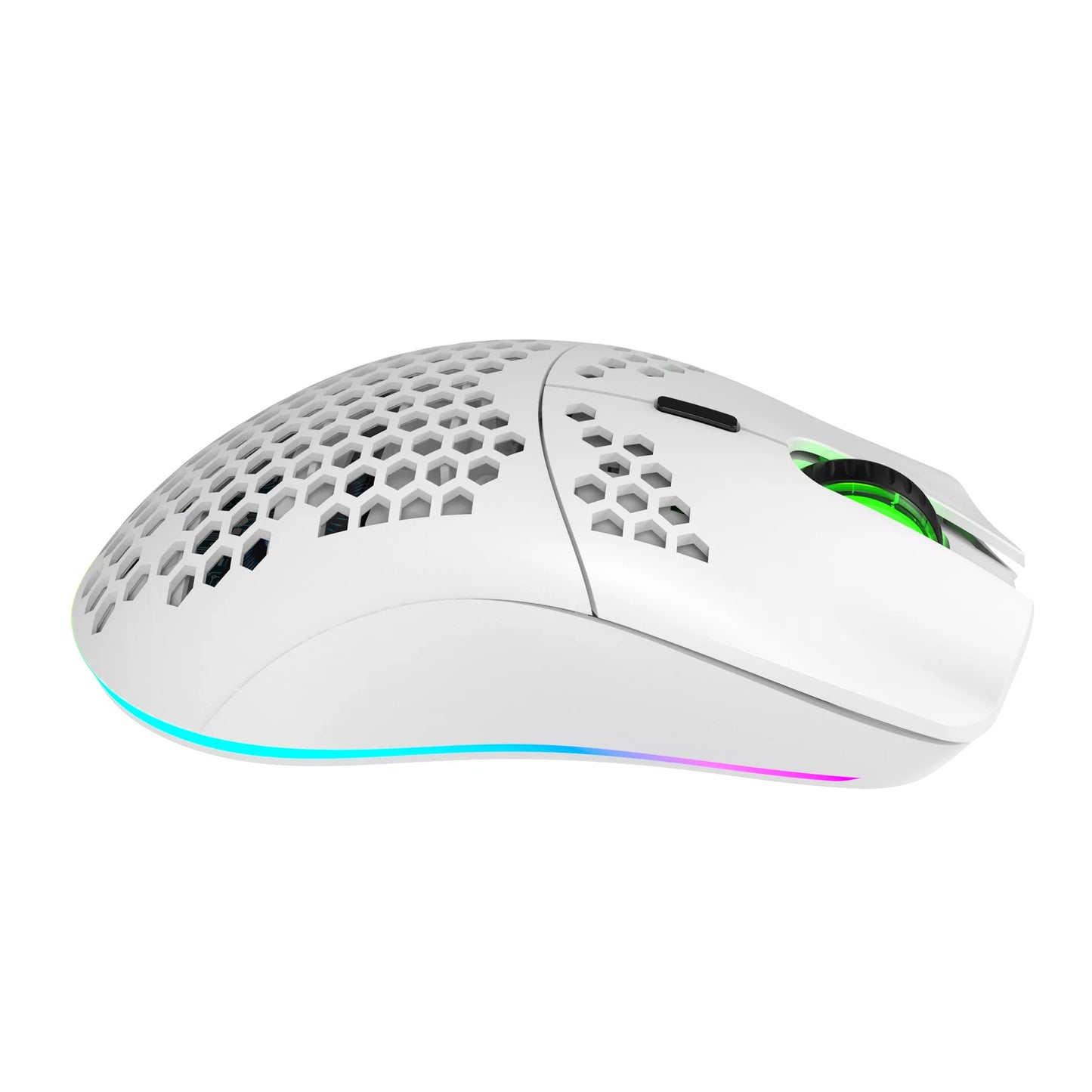 Wireless Mouse 2.4G with Built-in Rechargeable Battery, RGB Lighting, Honeycomb Design, Plug-and-Play USB