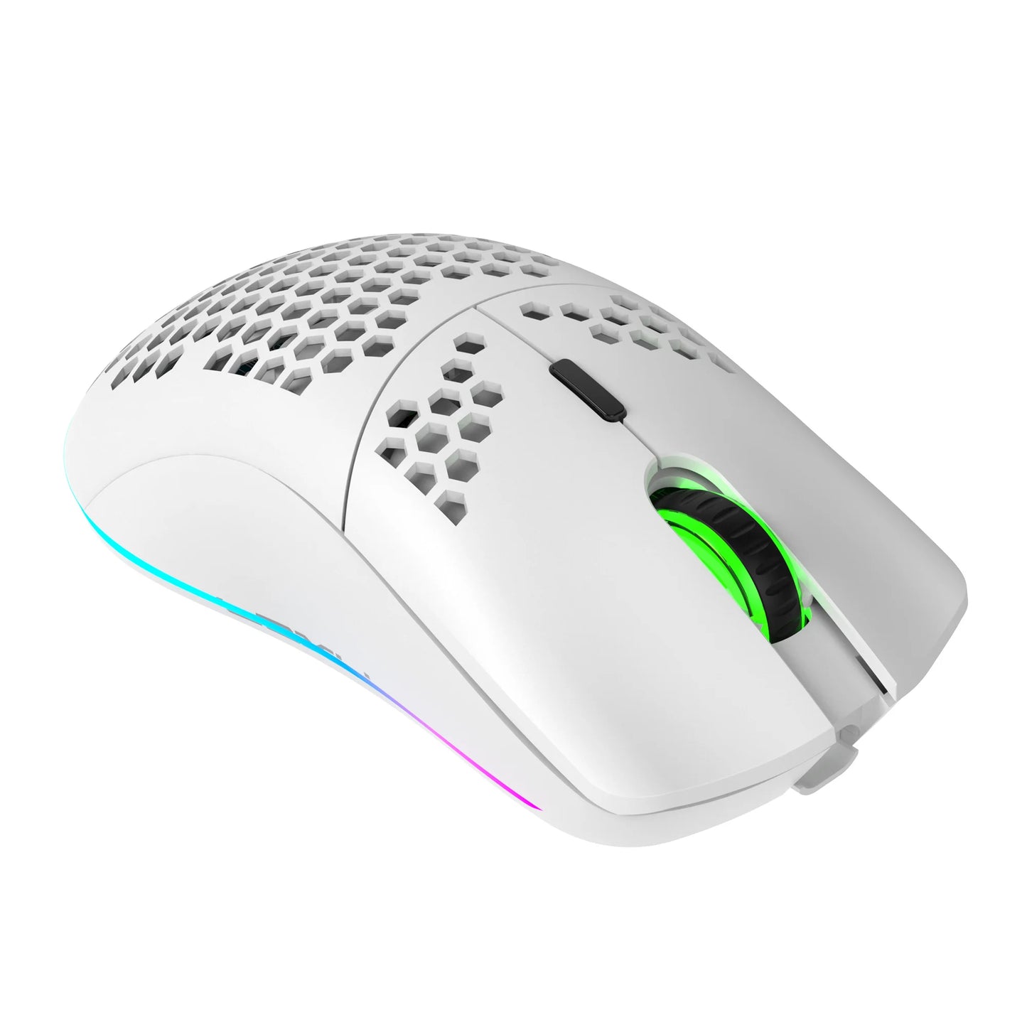 Wireless Mouse 2.4G with Built-in Rechargeable Battery, RGB Lighting, Honeycomb Design, Plug-and-Play USB
