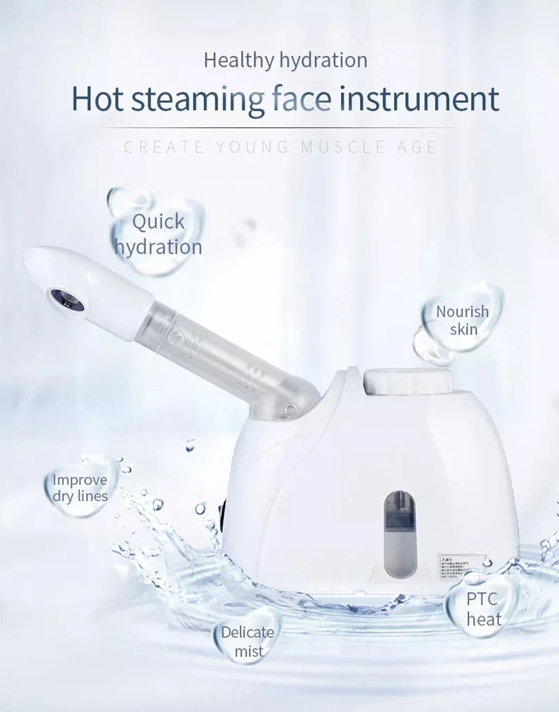 Ozone Facial Steamer Warm Mist Humidifier for Face Deep Cleaning  Home Spa Skin Care Whitening