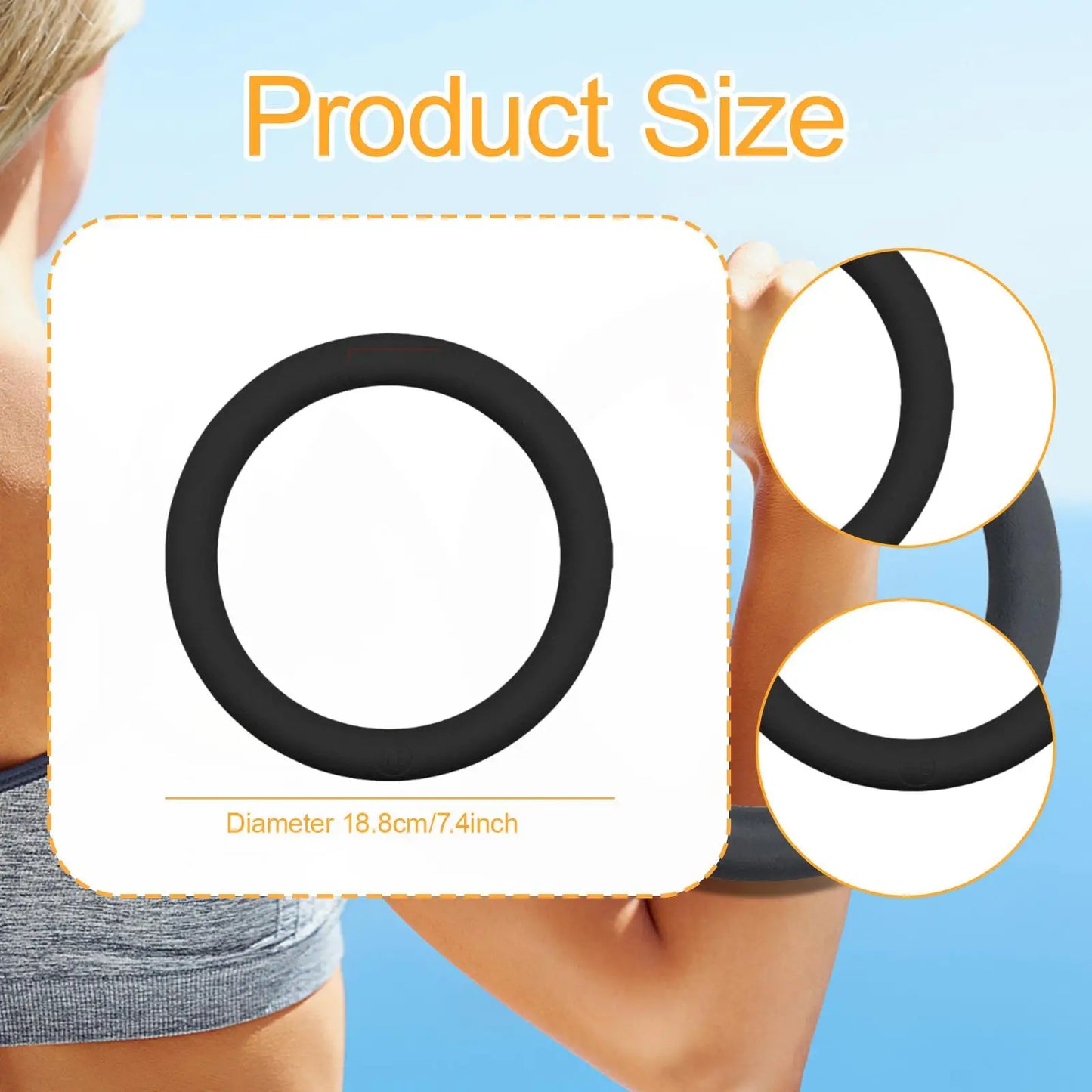 Weight Ring Workout Equipment Kettlebell Portable Practice Non Slip 5lb for Pilates Strength Training Yoga Exercise Home Fitness