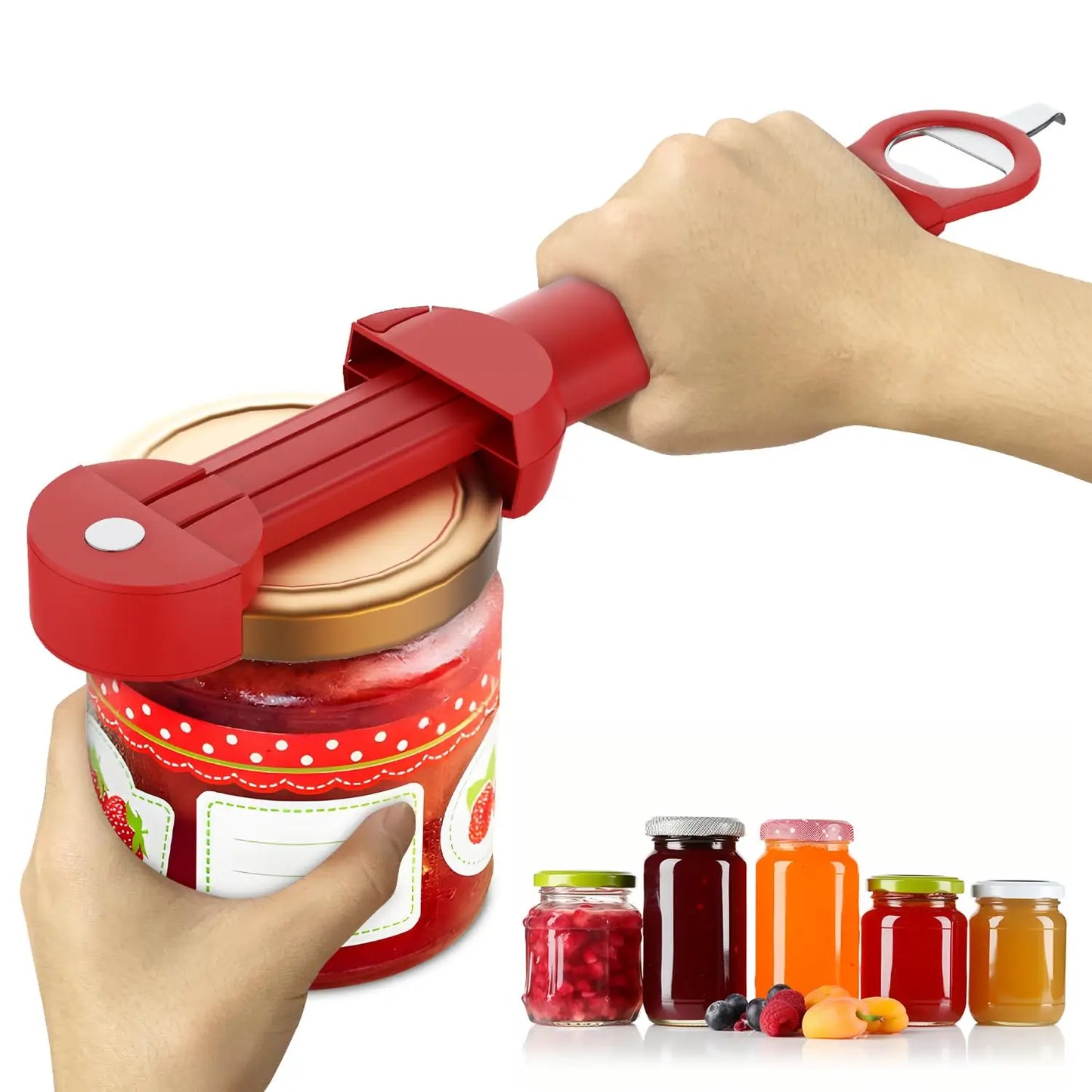 Jar Opener Bottle Opener Multifuction Retractable Magnetic Can Opener Kitchen Gadgets for Weak Hands and Seniors with Arthritis