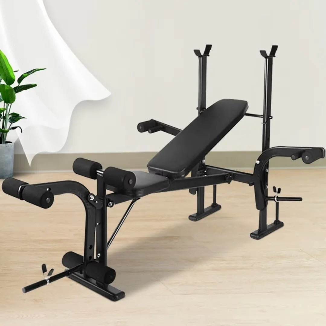 Adjustable Portable Excel Weight Bench with Dumbbell Barbell Rack