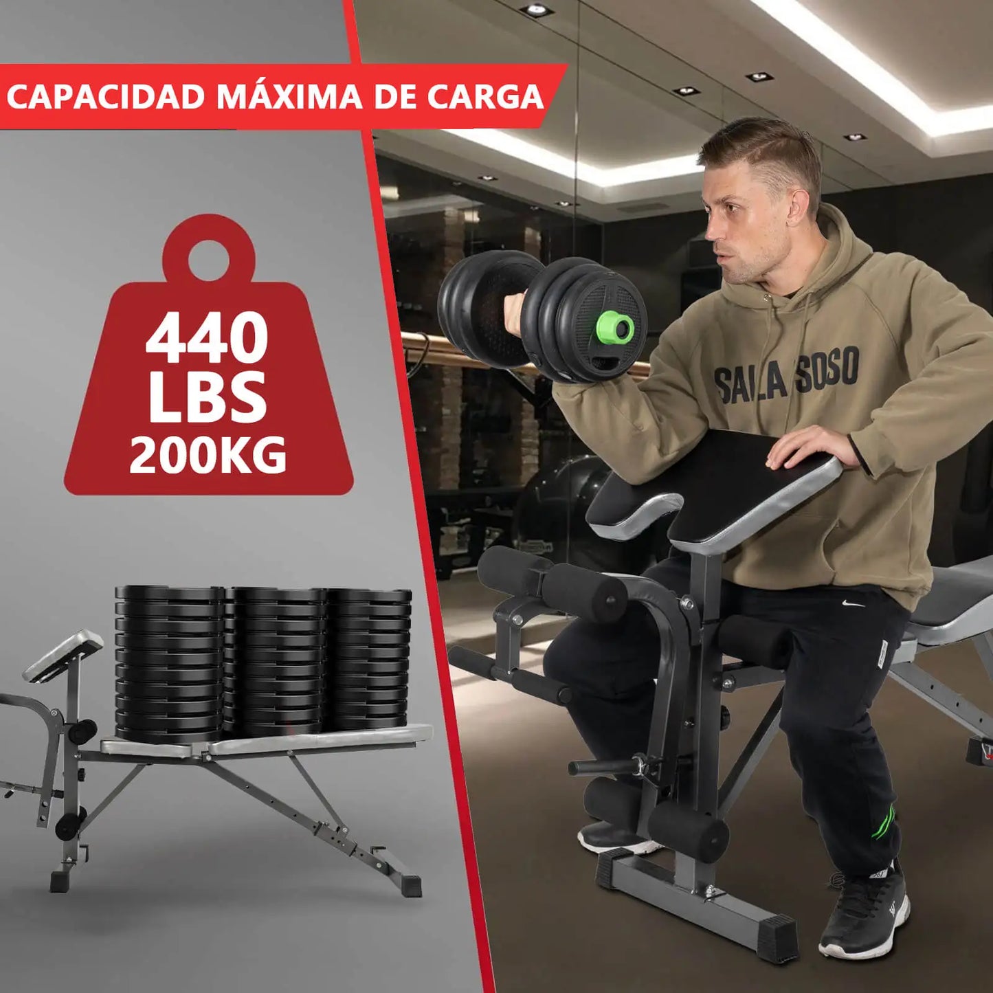 China Origin EIGFOH Model 70098B Foldable Adjustable Multifunction Weight Bench