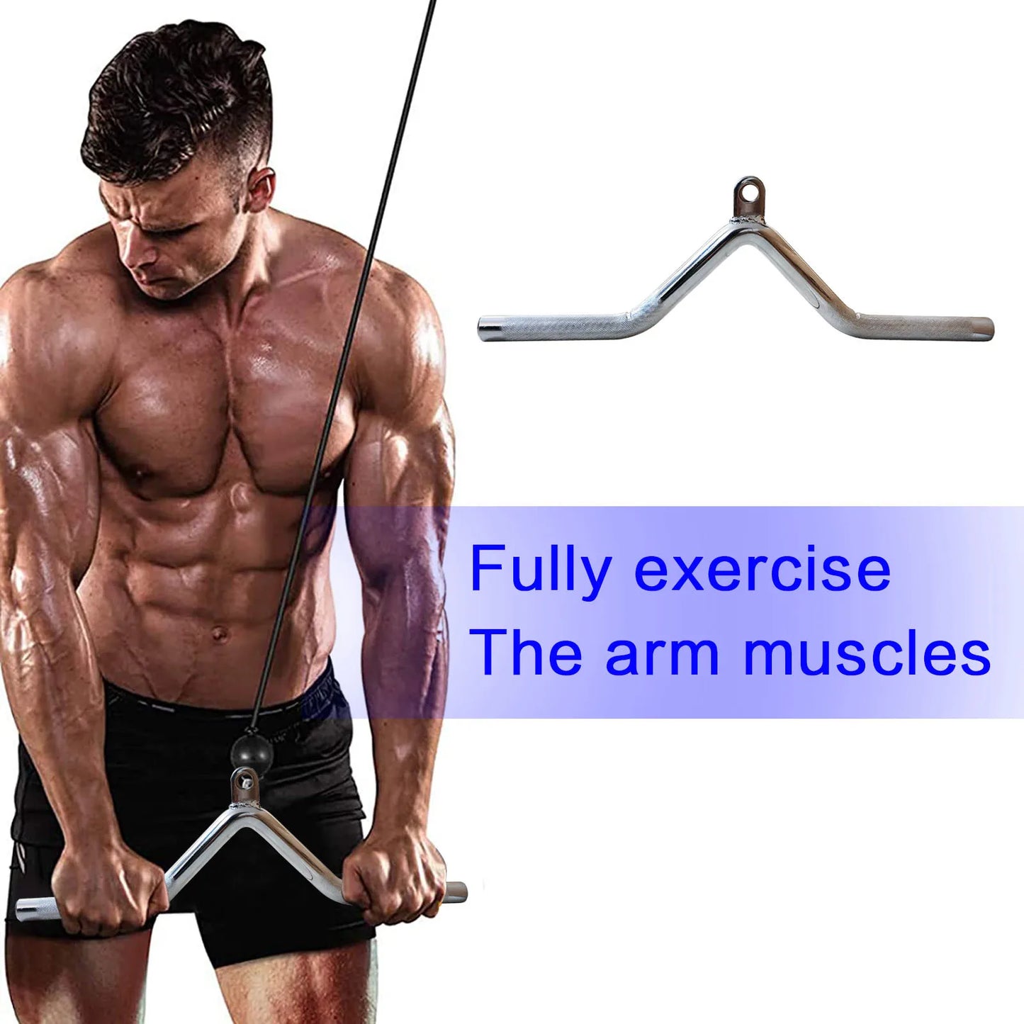 Gym Home Equipment Accessories Lat Pull Down Bar，Chrome-plated Surface Anti-rust High Load-bearing Fitness Tricep Rope Training