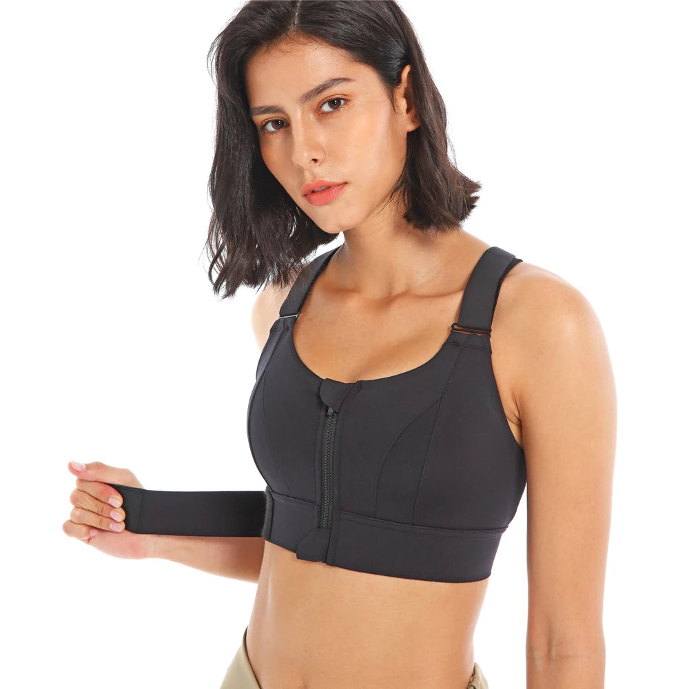 Large Size S-5XL Gym Sports Bra Crop Top High Impact Women Fitness Adjustable Shoulder