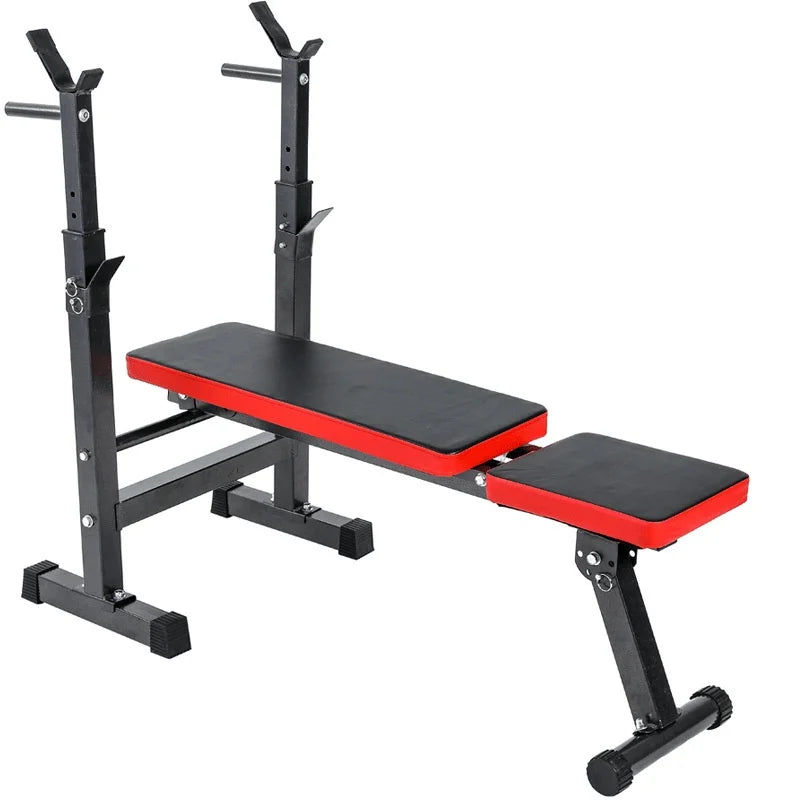 Foldable Power Rack Bench Press Machine All-in-One Gym Equipment with Weight Storage Adjustable Home Strength Cage