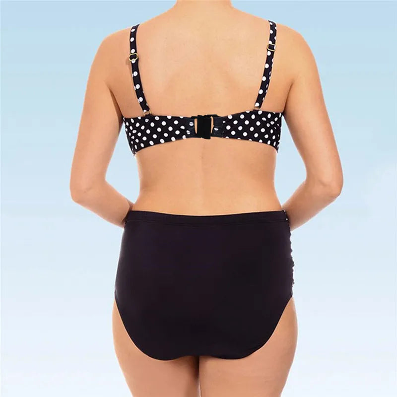 Kophia 5XL 6XL Large Big Plus Size Swimwear For Women Sexy Polka Dot Two Piece Swimsuit 2024 High Waisted Big Cups Bathing Suit
