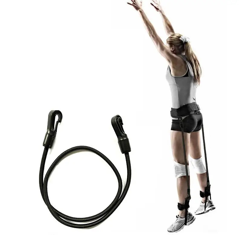 Resistance Band Fitness Bounce Trainer Pull Rope Football Tennis Running Jump Leg Strength Agility Black Training Strap