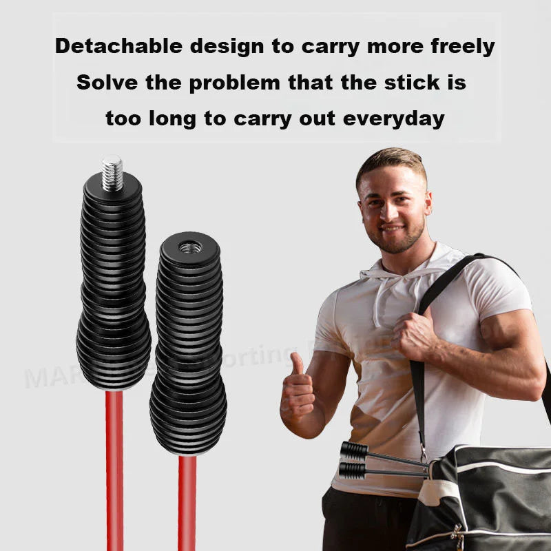 Yoga Fitness Flexi Bar Training Rod Arm Muscle Workout Slimming Yoga Elastic Stick Vibrating Comprehensive Training Detachable
