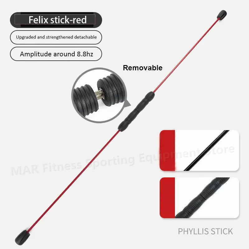 Yoga Fitness Flexi Bar Training Rod Arm Muscle Workout Slimming Yoga Elastic Stick Vibrating Comprehensive Training Detachable