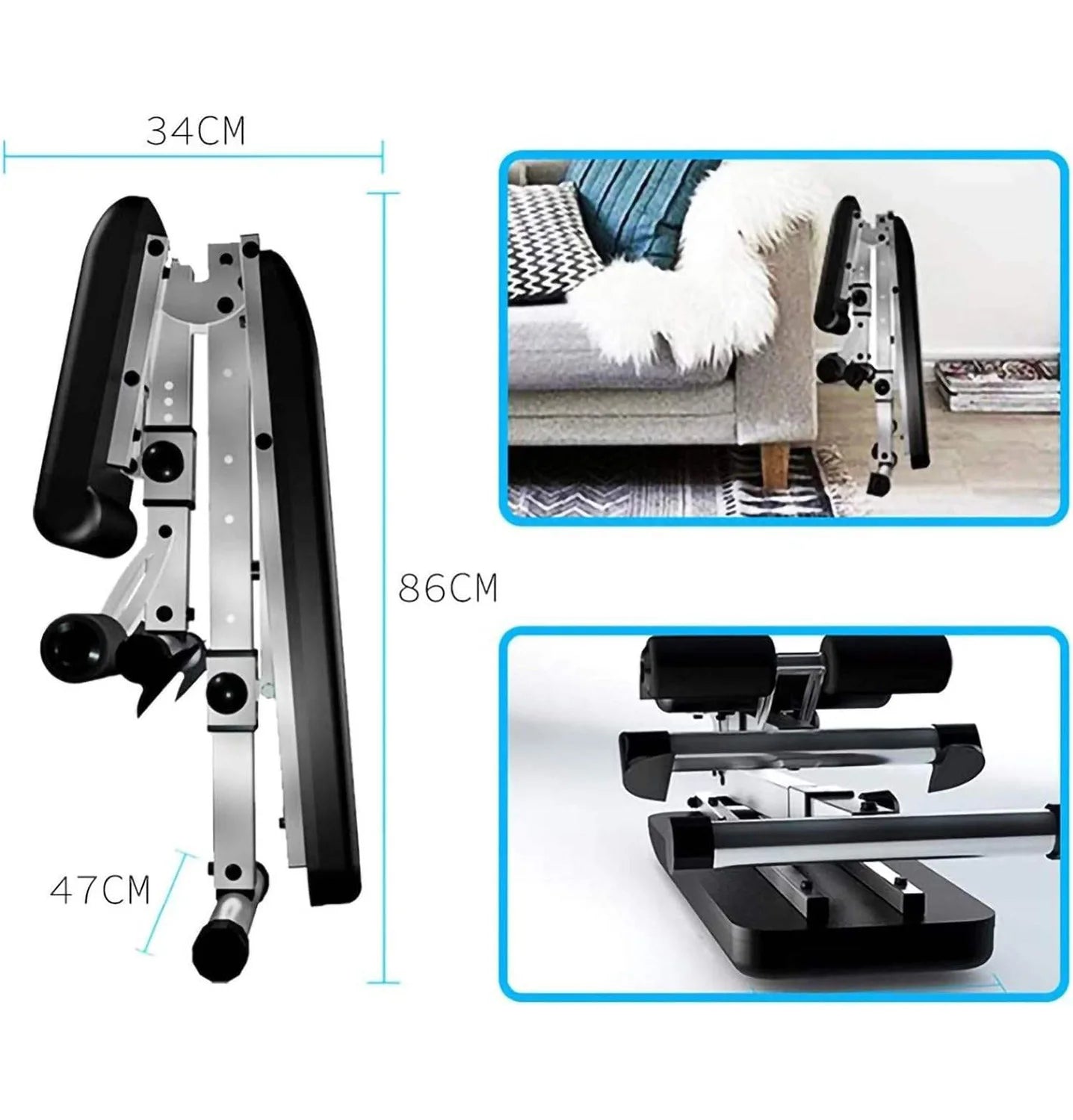 Adjustable Metal Gym Workout Bench Foldable and Weight-Bench for Indoor Use