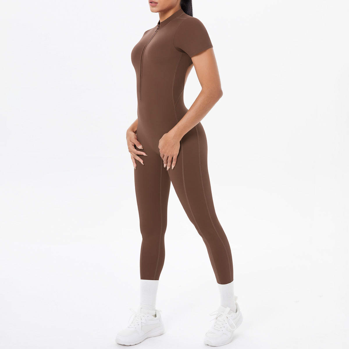 Sexy Backless Bodycon Scrunch Jumpsuit Raises Butt Women Dance Fitness Overalls Push Up