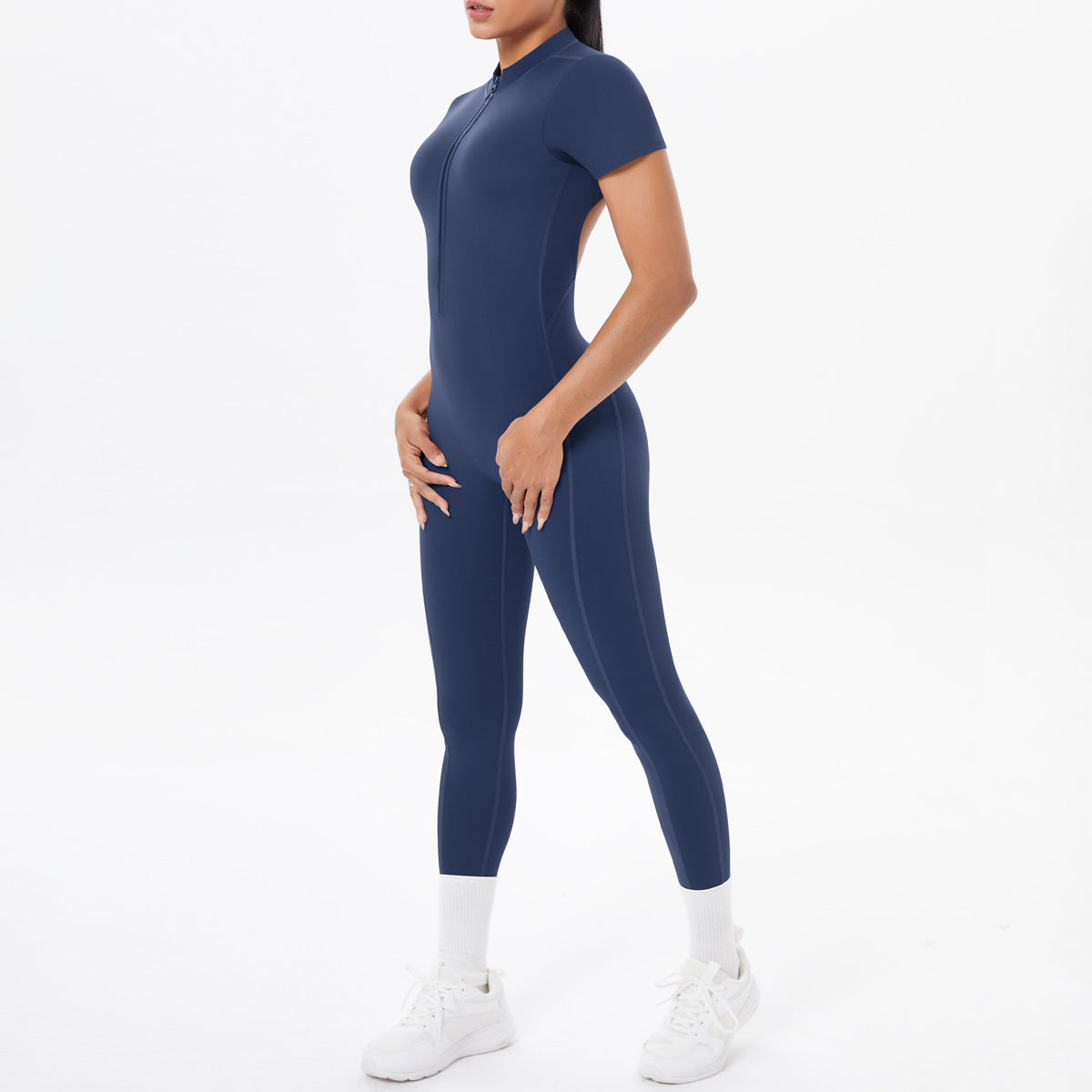 Sexy Backless Bodycon Scrunch Jumpsuit Raises Butt Women Dance Fitness Overalls Push Up