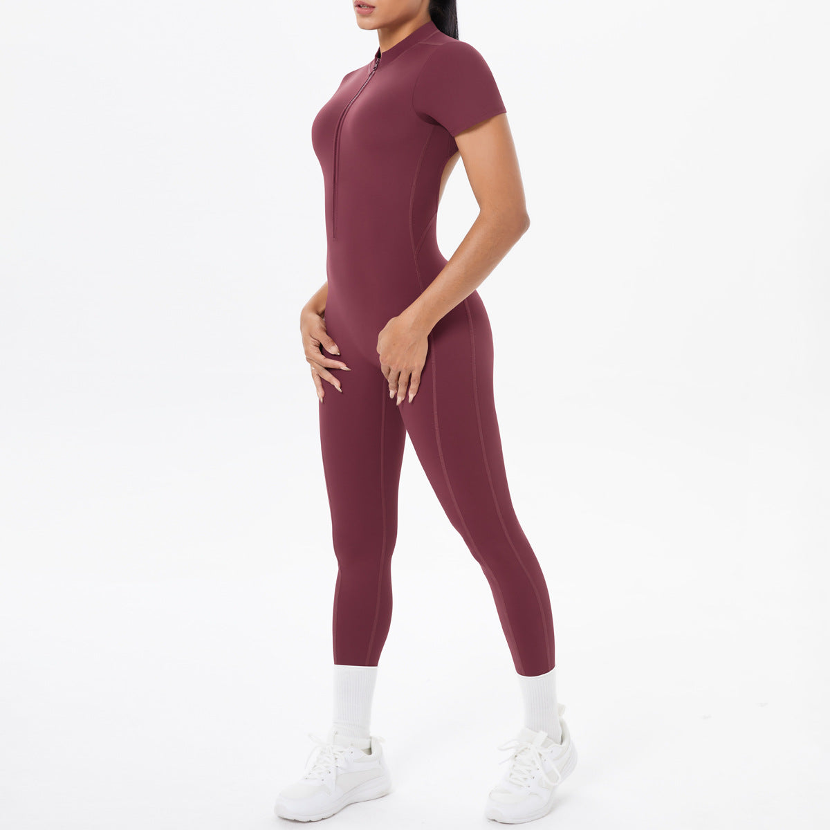 Sexy Backless Bodycon Scrunch Jumpsuit Raises Butt Women Dance Fitness Overalls Push Up