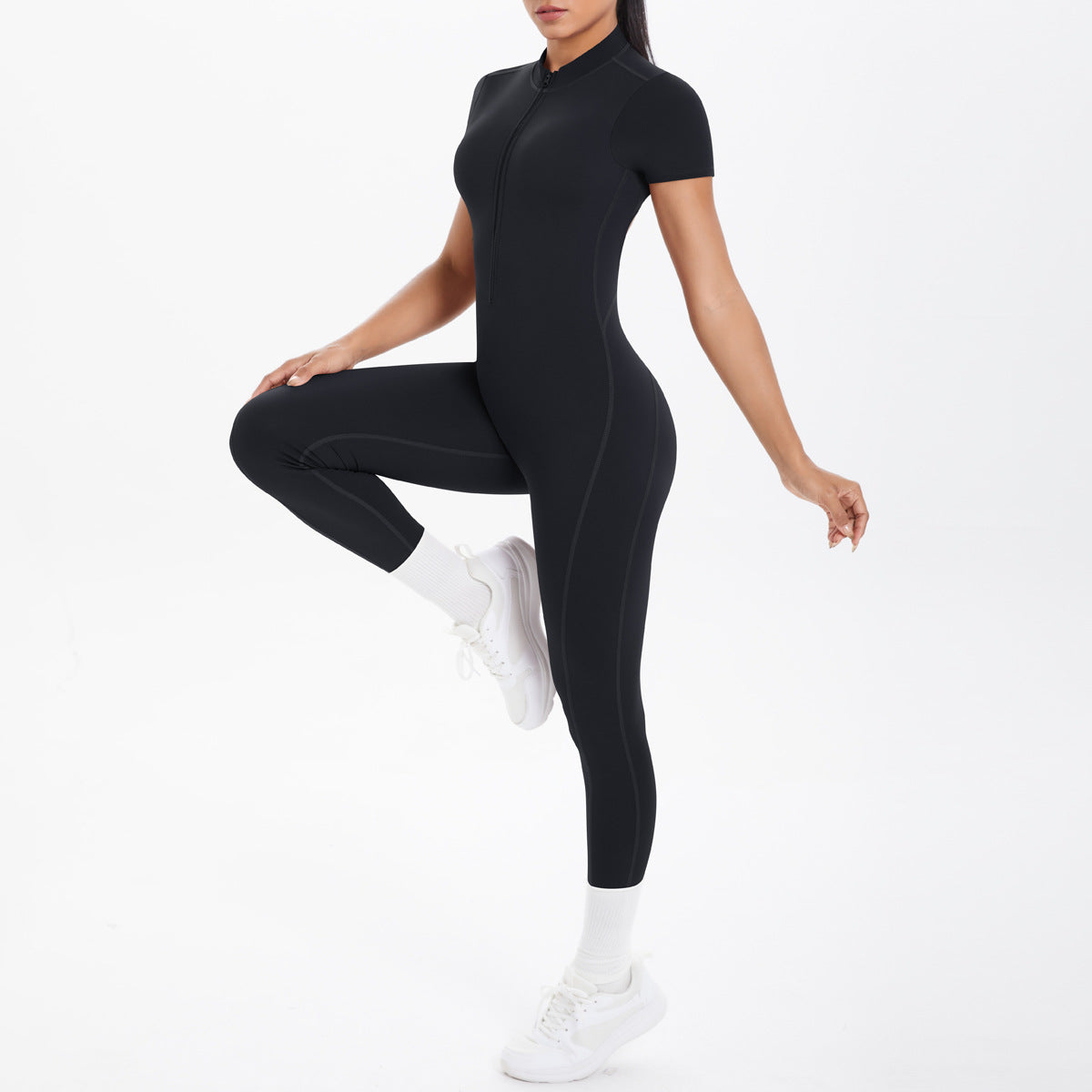Sexy Backless Bodycon Scrunch Jumpsuit Raises Butt Women Dance Fitness Overalls Push Up