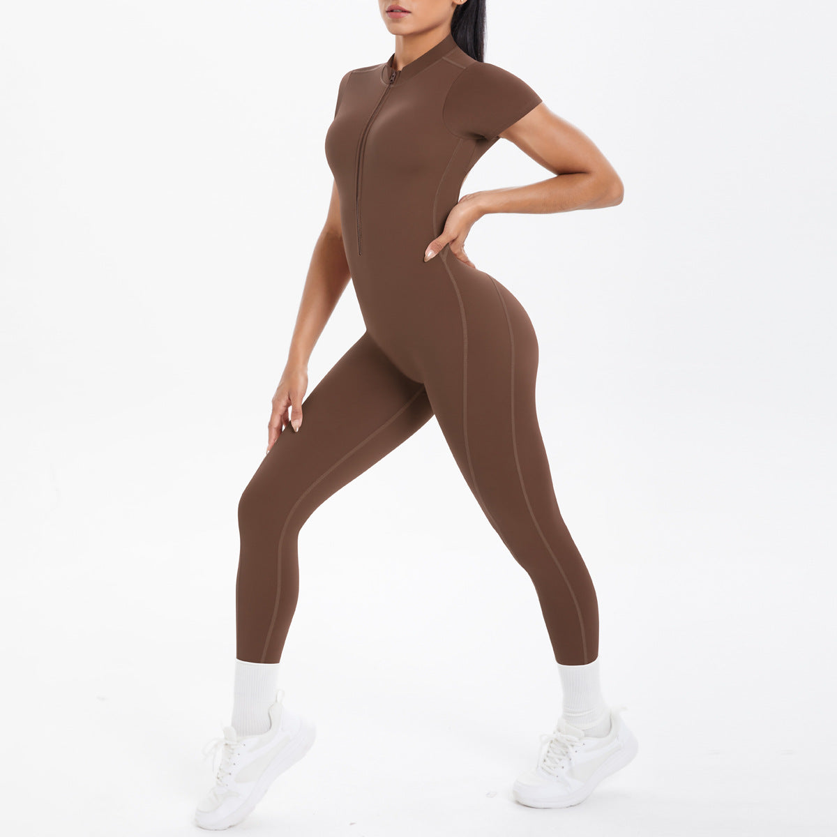 Sexy Backless Bodycon Scrunch Jumpsuit Raises Butt Women Dance Fitness Overalls Push Up