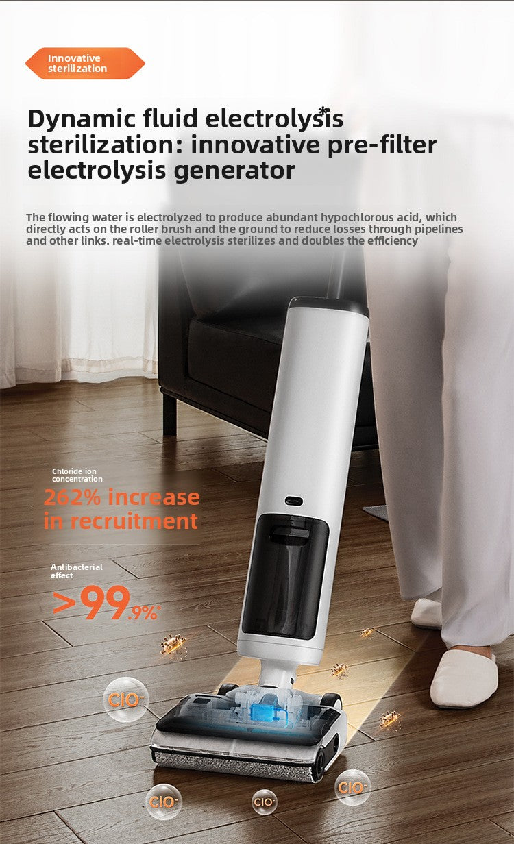 Cordless Houseuse Floor Washer (Wash, Mop, & Vacuum 3-in-1) – 180° Lay-Flat Design, High Suction, Foam Cleaning
