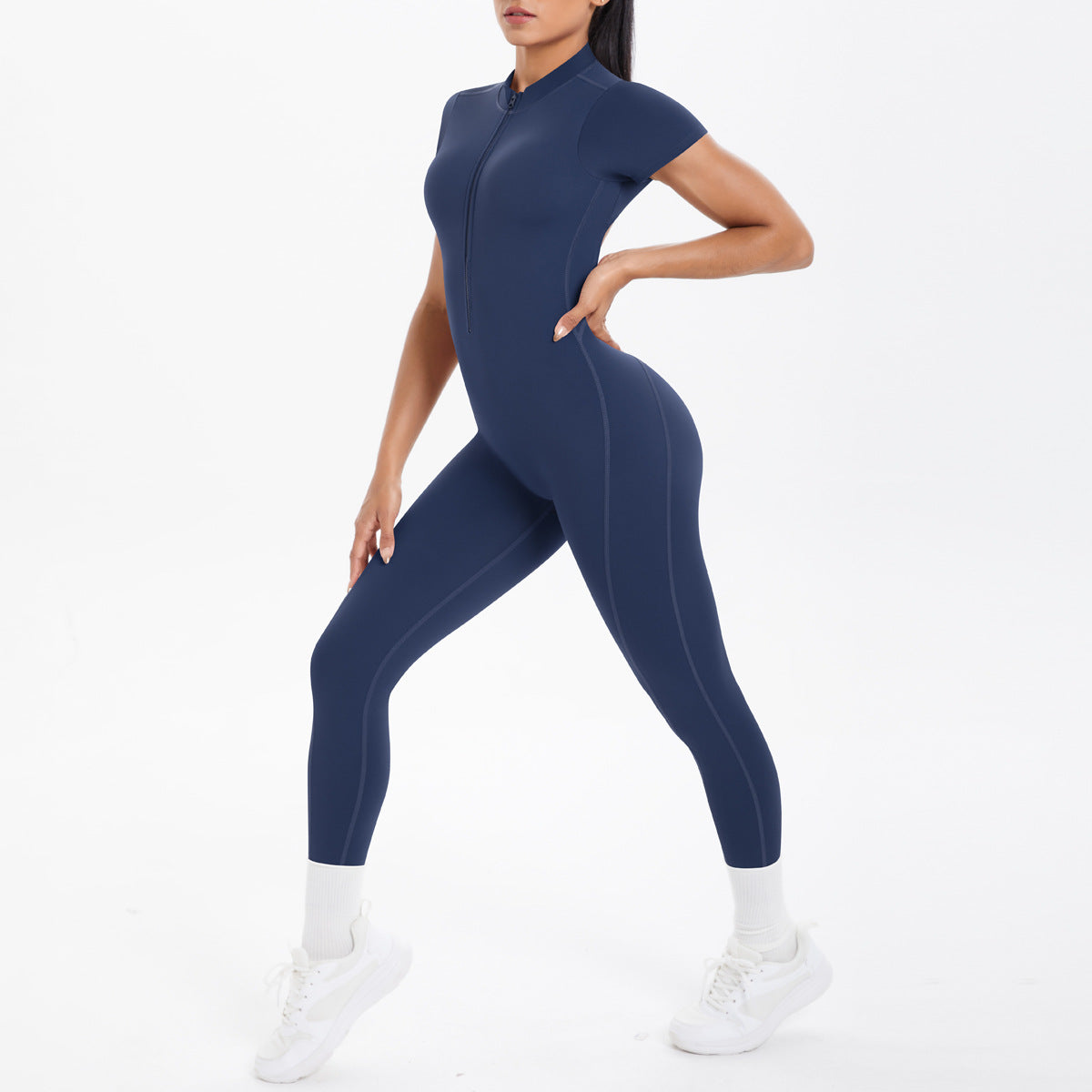 Sexy Backless Bodycon Scrunch Jumpsuit Raises Butt Women Dance Fitness Overalls Push Up