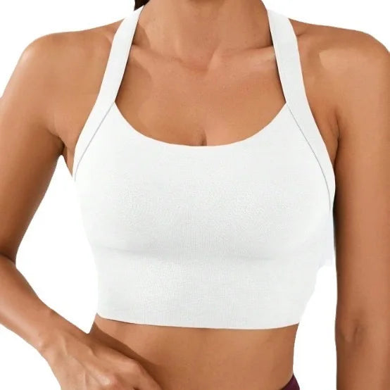 Sports and beautiful back bra set, cross-back sports bra, no chest pad, adjustable size, and can be worn inside normally.