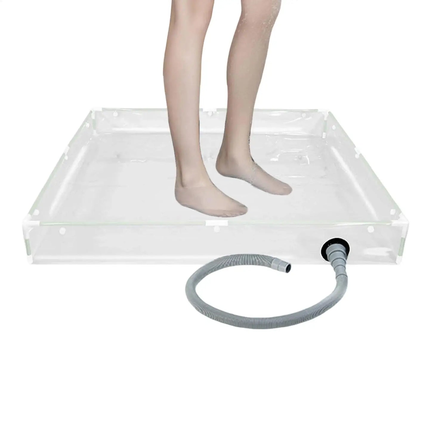 portable shower pan Portable PVC Bathing Tray Outdoor Base Shower Tub for RV Motorhome Trailer Tent Camping Hiking