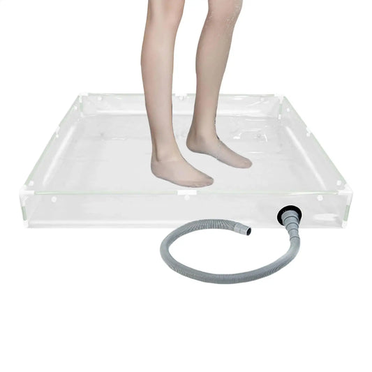 portable shower pan Portable PVC Bathing Tray Outdoor Base Shower Tub for RV Motorhome Trailer Tent Camping Hiking