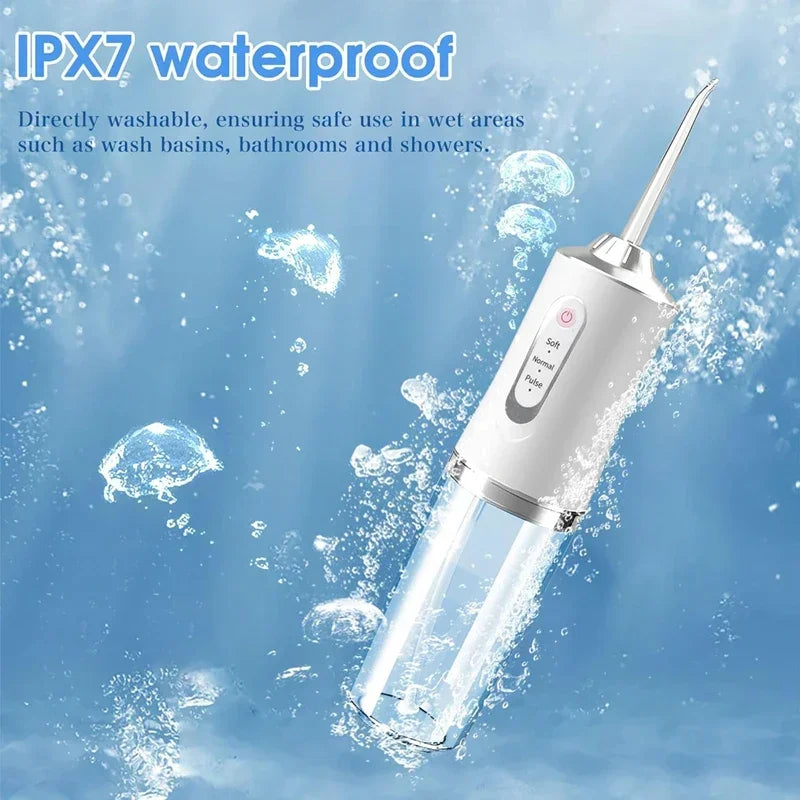 Cordless Water Flosser, Professional Portable Rechargeable Oral Irrigator IPX7 Waterproof with 3 Modes Teeth Cleaning Tool