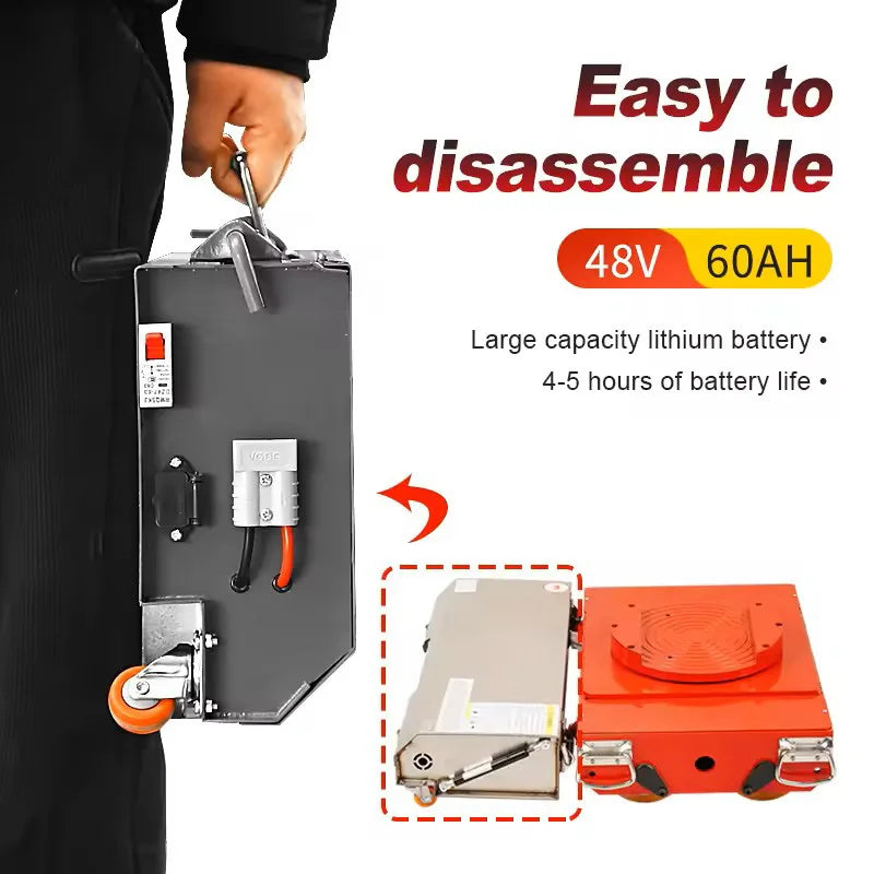 10-60T Heavy-Duty Electric Tank Machinery Skate Dolly Wheel Shifter Handling Tool Efficient Heavy Load Moving Equipment