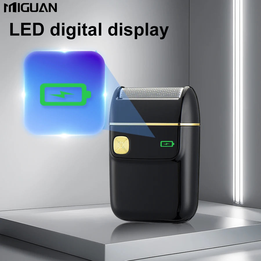 USB Rechargeable Electric Shaver - Reciprocating, Portable, Replaceable Foil, Black-Travel & Home Use，Men's Gift
