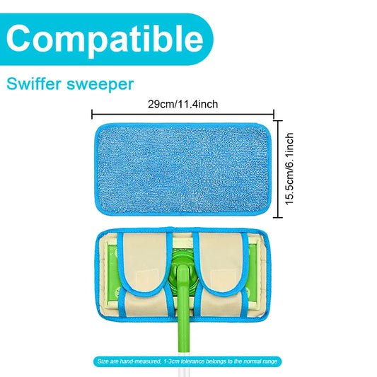 1 Pack Microfiber Flat Mop Replacement Pad Reusable Washable Wet Dry Floor Cleaning Mop Cloth High Absorbency Home Cleaner