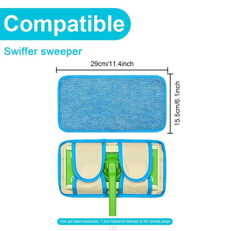 1 Pack Microfiber Flat Mop Replacement Pad Reusable Washable Wet Dry Floor Cleaning Mop Cloth High Absorbency Home Cleaner