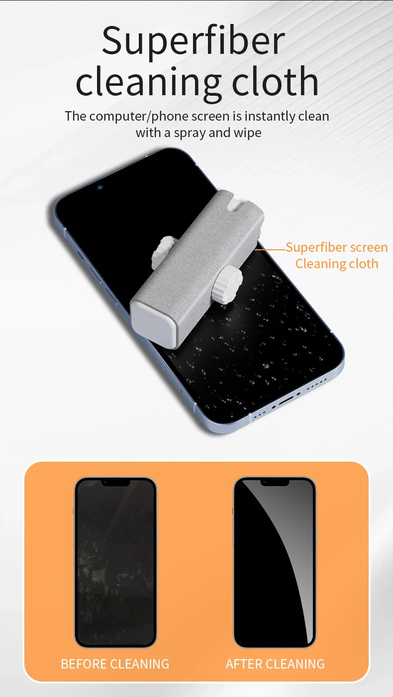5in1 Eyeglass and Mobile Phone Screen Cleaning Set, Dust Removal of Eyeglass Lenses and Mobile Phone Screen Cleaning fiber cloth