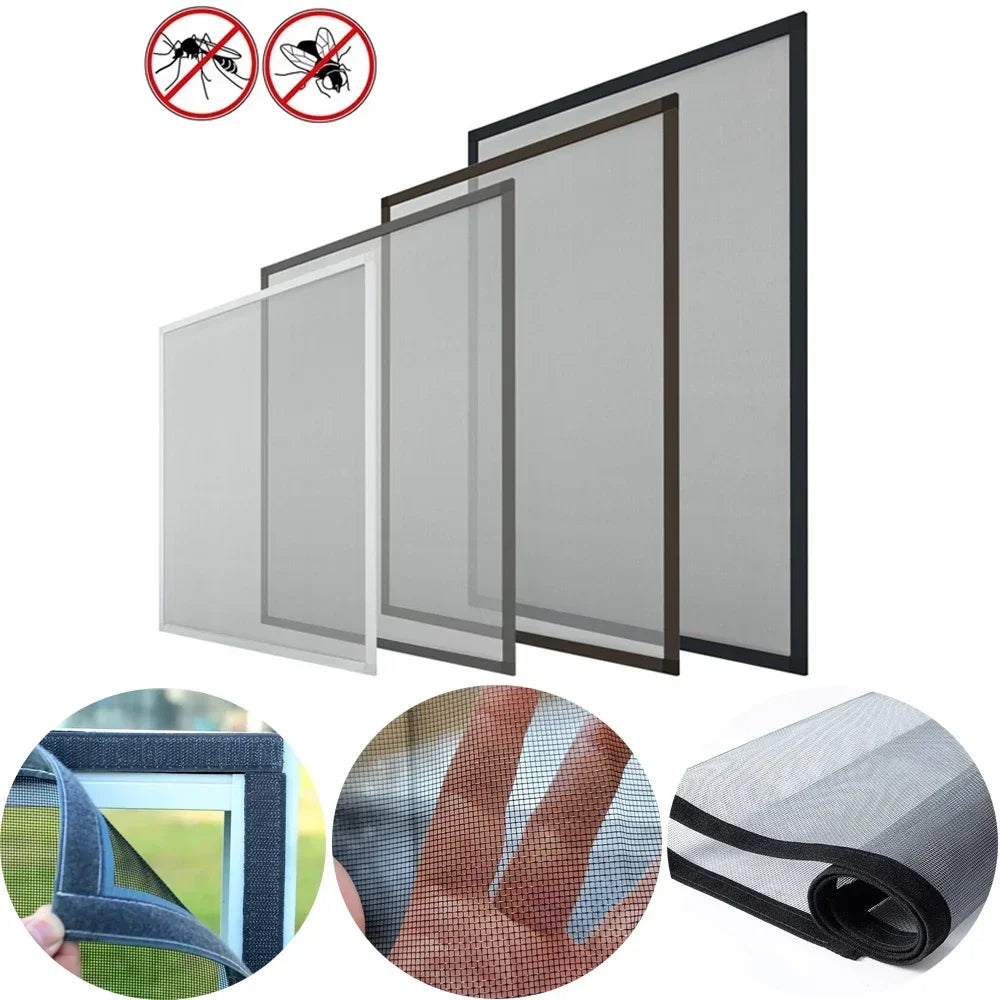Customizable Size Mosquito Net Reusable Lightweight & Breathable Insect-Proof SelfAdhesive Reusable Window Screen Bug Protection