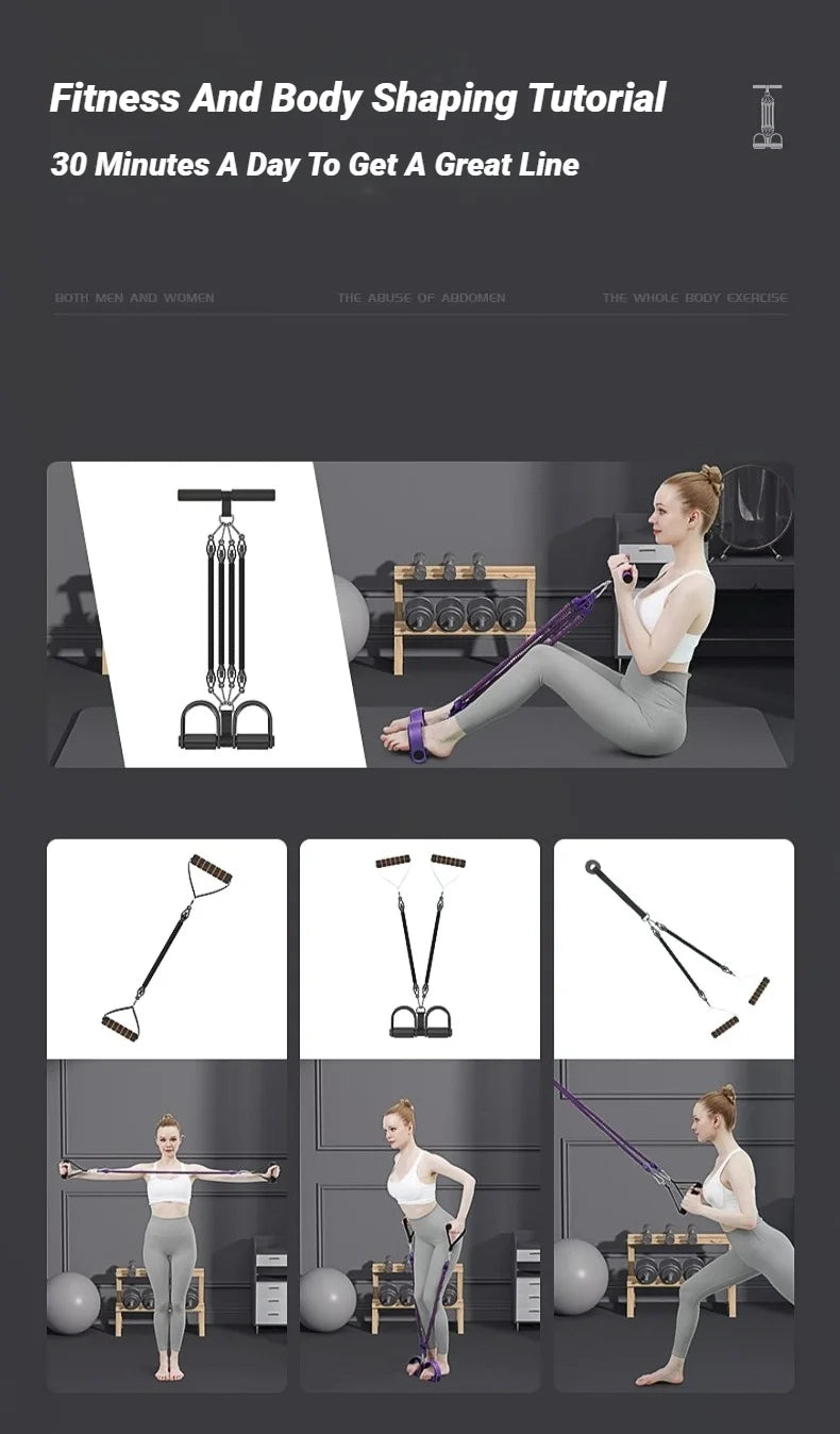 Multifunctional Men's Fitness Pedal Tensioner Home Workout Equipment for Back Abdomen Muscle Training Pull