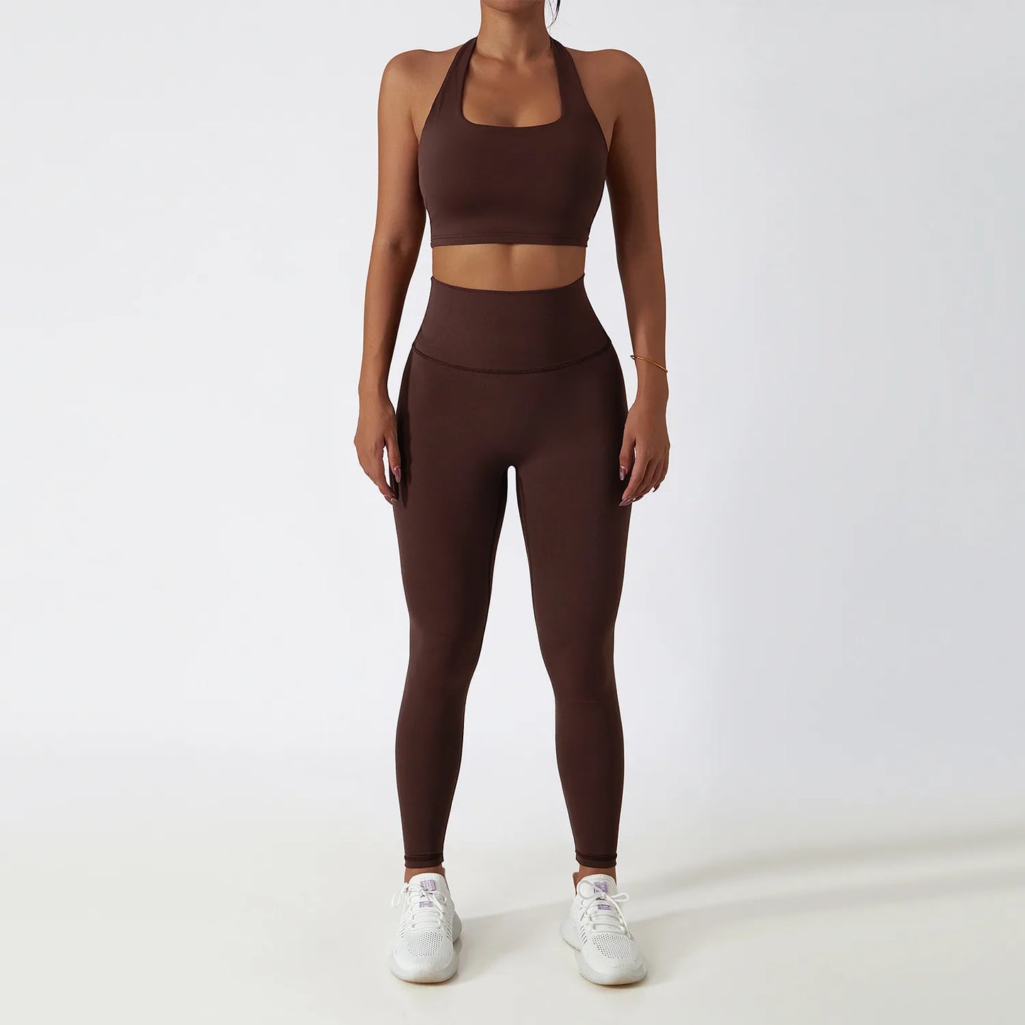 2 PCS Sportswear Women Yoga Set Gym Clothes Athletic Wear Yoga Suits Fitness Set Tracksuits Sports Bra Long Sleeve Gym Leggings