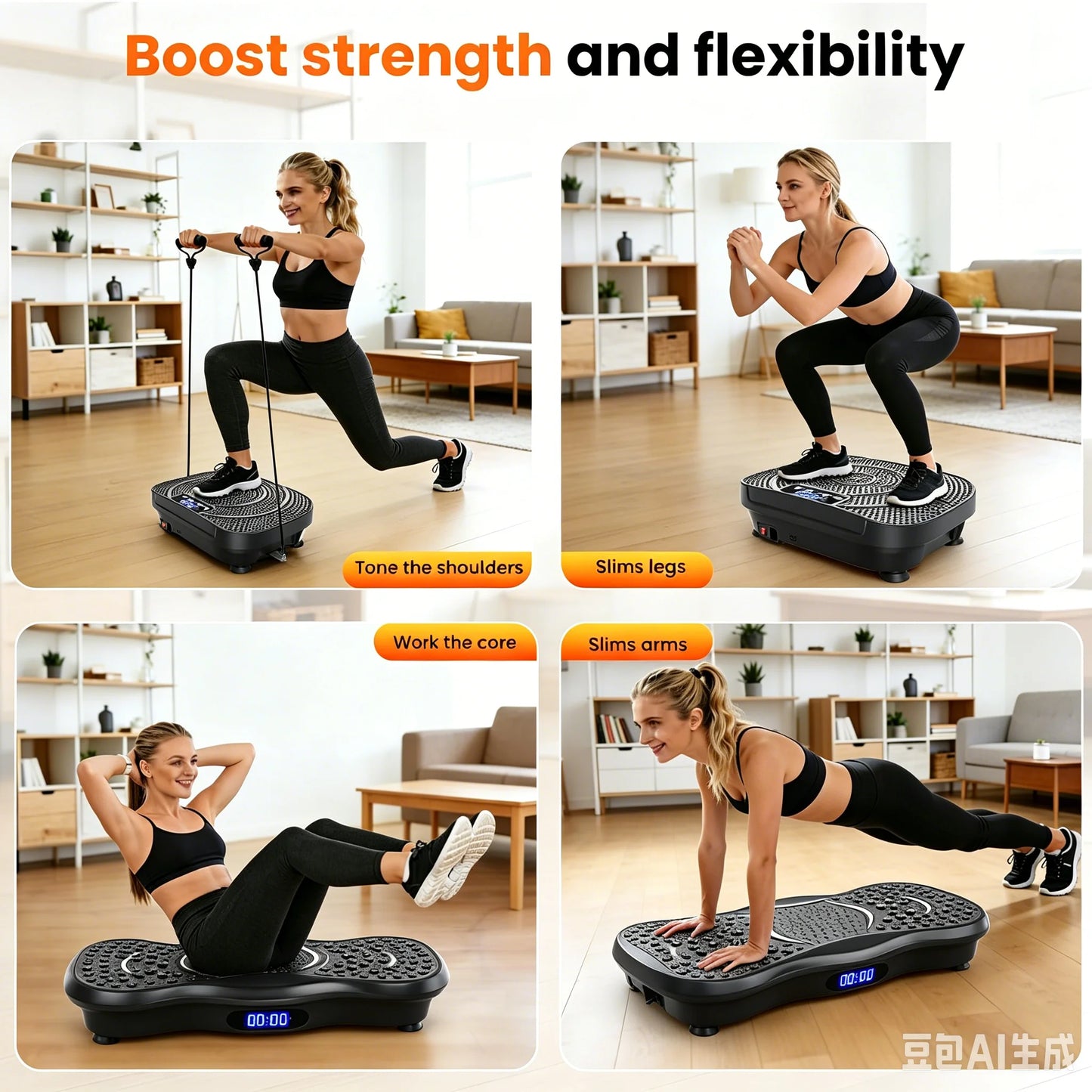 Vibration Plate Exercise Machine Lazy Whole Body Shaker Slimming Machine Waist Fat Reduction Body Vibrating Fitness Equipment