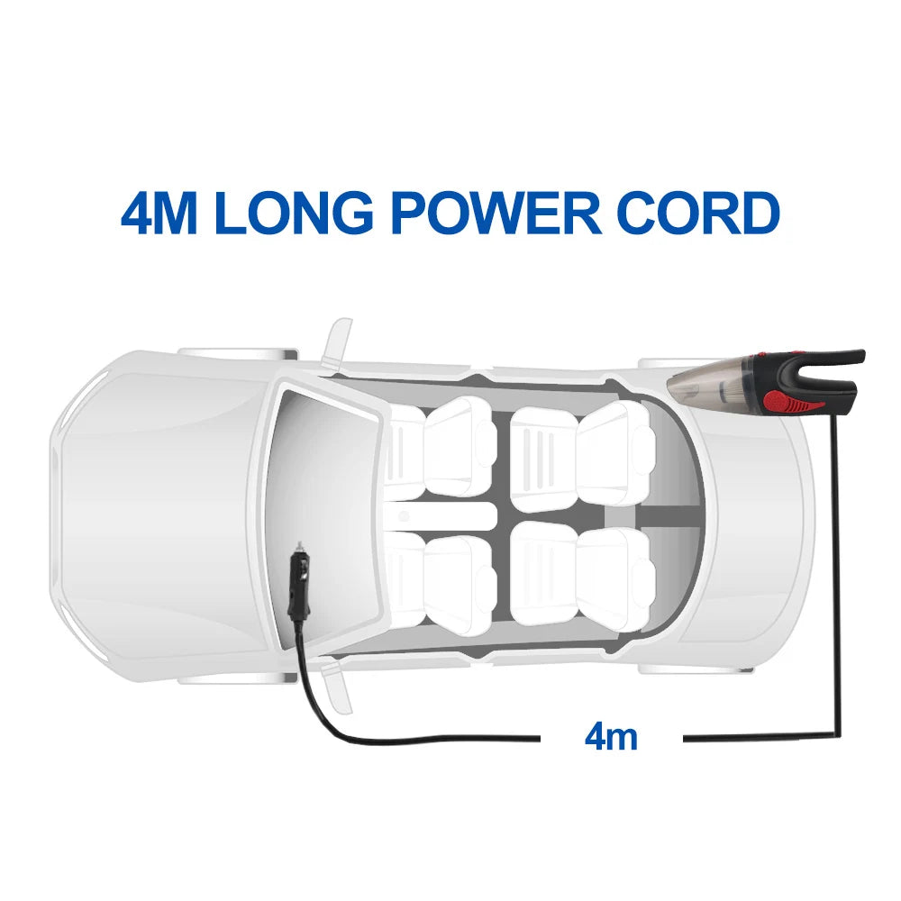 Cordless/Car Plug Cleaner Handheld Car Vacuum Car Cleaning Tool 120W 12V 5000PA