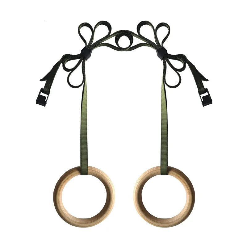 Birch Fitness Rings High Load-Bearing Adjustable Home Gymnastics Exercise Equipment Stamping Pull up Rings Wooden