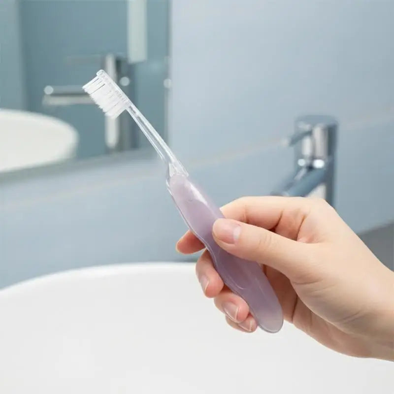 Compact Disposable Toothbrush – Foldable Design with Sanitary Cap for Outdoor Adventures & Business Trips