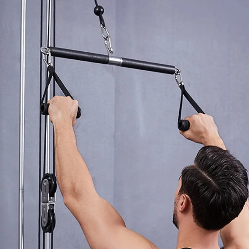 Straight Rod with Bearing Ring High Lower Rod Fitness Equipment Accessories Weight Training Rod Handle Grip Puller Elastic Band