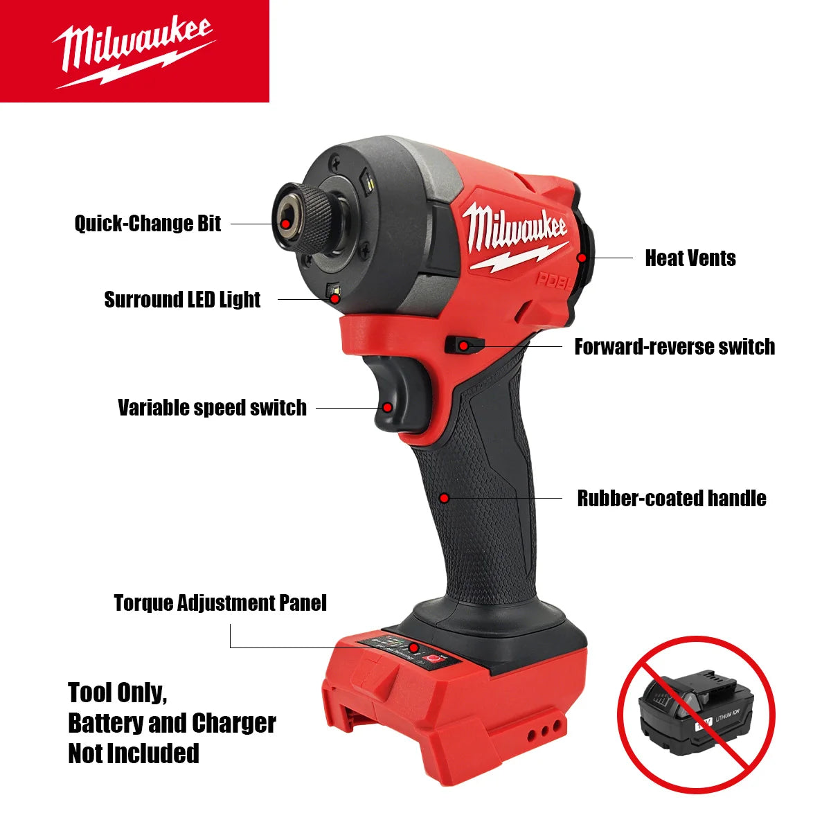 Milwaukee M18 Electric Screwdriver Powerful Cordless Screwdriver for Home Improvement And DIY Projects